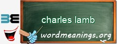 WordMeaning blackboard for charles lamb